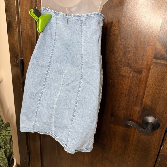 SHEIN Light Blue Denim corset mini skirt size S stretchy NWOT going out party - Picture 4 of 10